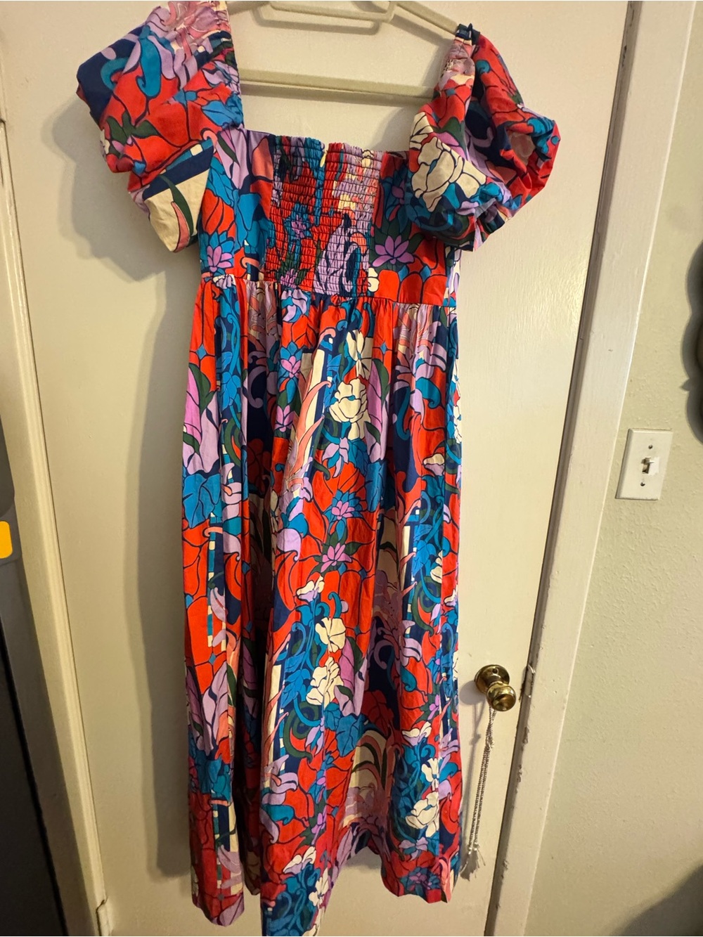 Tuckernuck Floral Puff Sleeve Midi Dress - Multi - Picture 5 of 6